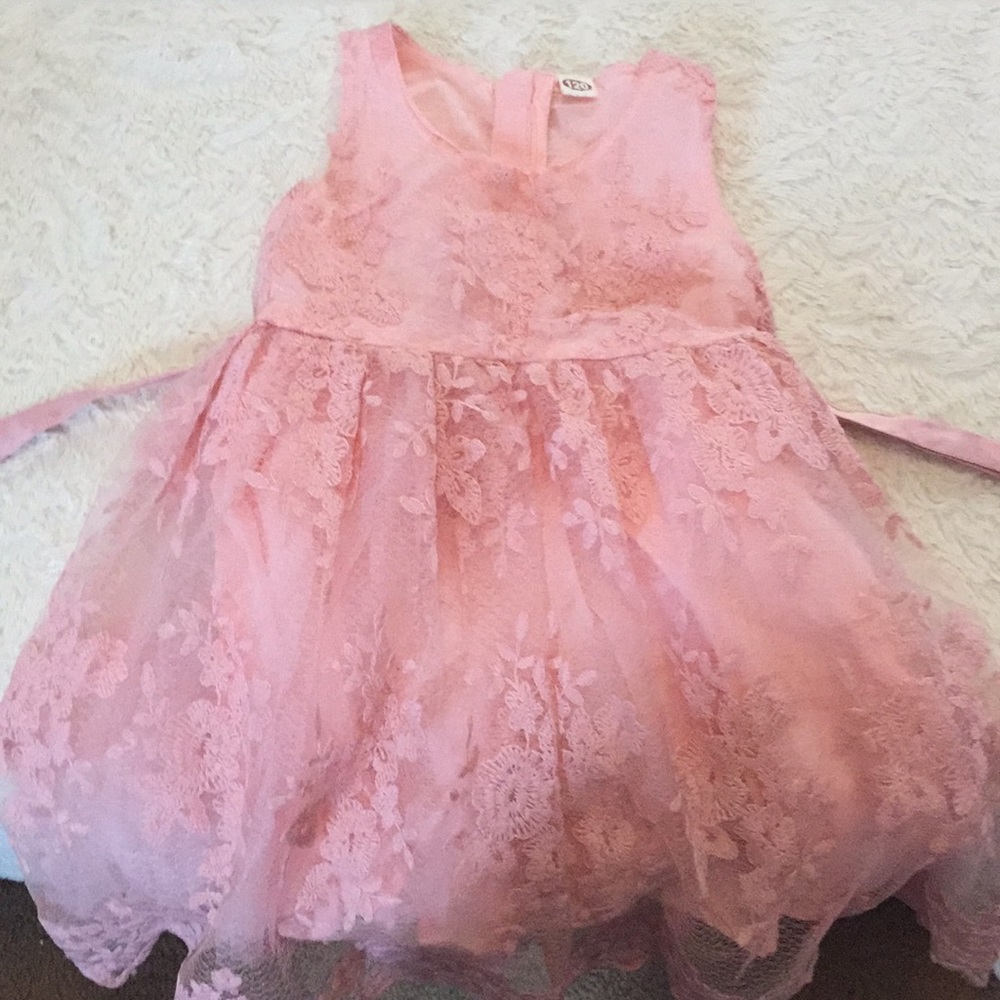 Girls blush colored dress
